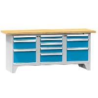 Modulární dílenský stůl PS2-6, 2000 x 700 x 880 mm, BUK, šedá-mo