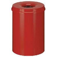 Kovový samozhášecí odpadkový koš Hole, objem 15 l, červený