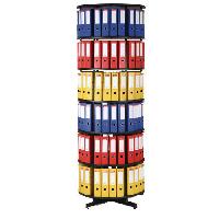 Otočná skříň na pořadače, průměr 81 cm, černá, 6 pater