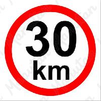 Omezení rychlosti 30 km/h, plast 105 x 105 x 0,5 mm Omezení rychlosti 30 km/h, plast 105 x 105 x 0,5 mm