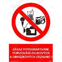 Zákaz fotografování, plast 297 x 420 x 2 mm A3
