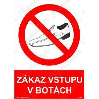 Zákaz vstupu v botách, plast 148 x 210 x 0,5 mm A5
