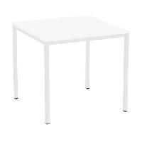 Jídelní stůl Versys s bílým podnožím RAL 9003, 80 x 80 x 74,3 cm