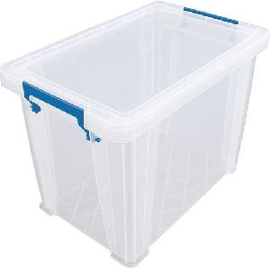 Plastové úložné boxy s víkem na klip Manutan Expert, 18,5 l