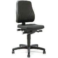Pracovní židle Bimos All In One 9633 s kolečky bez podnožky, koženkový sedák, nízké opěradlo, černá