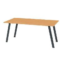 Kancelářský stůl Manutan Standard, 180 x 80 x 75 cm, šikmé provedení, podnoží antracit, buk